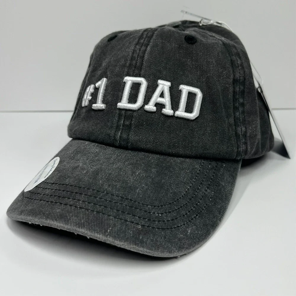Tommy Bahama Hat Mens Embroidered #1 Dad Adjustable Baseball Cap Heathered Black